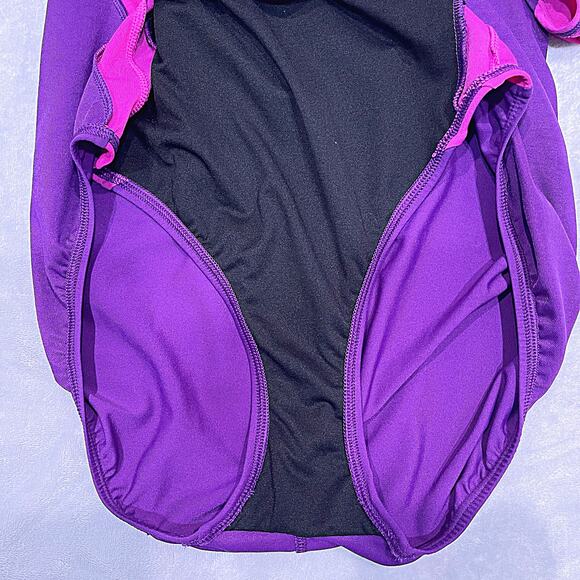 LANDS END Scoop Neck Tugless One Piece Swimsuit Purple Pink Womens Plus Size 20W - Picture 4 of 6